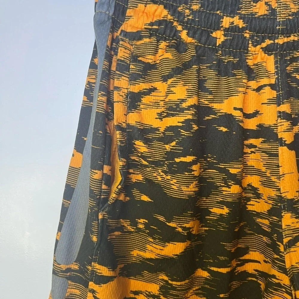 Nike Camouflage Athletic Shorts in Black and Orange